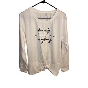 Nwt Eyeshadow White Family Everything Graphic Knit top Women's M